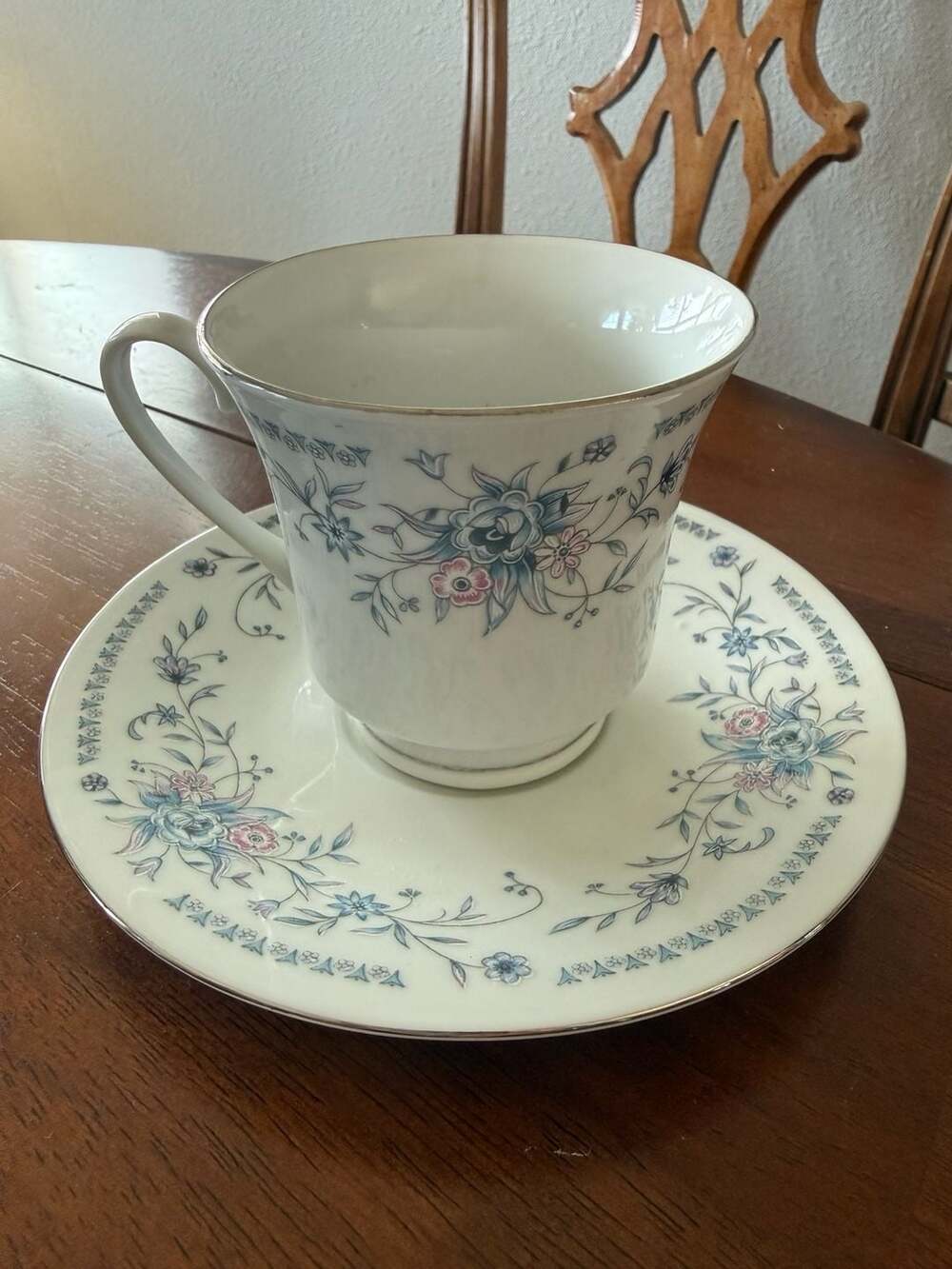 Vintage Jingdezhen Porcelain Floral Tea Cup and Saucer Set Made in China